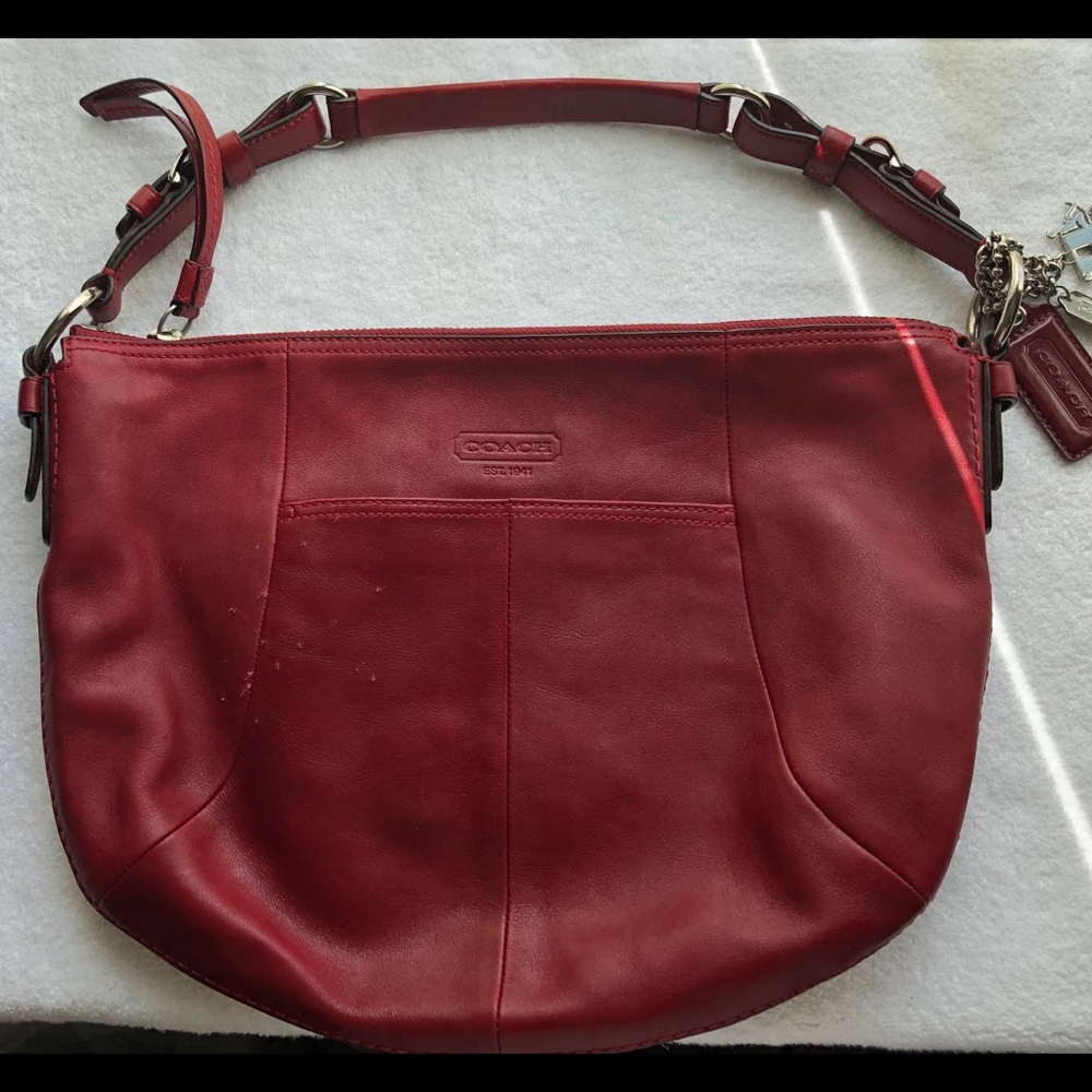 Vintage Red Leather Coach Handbag